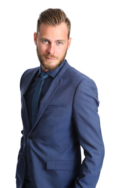 Businessman in a blue suit and tie - Zdjęcie, obraz