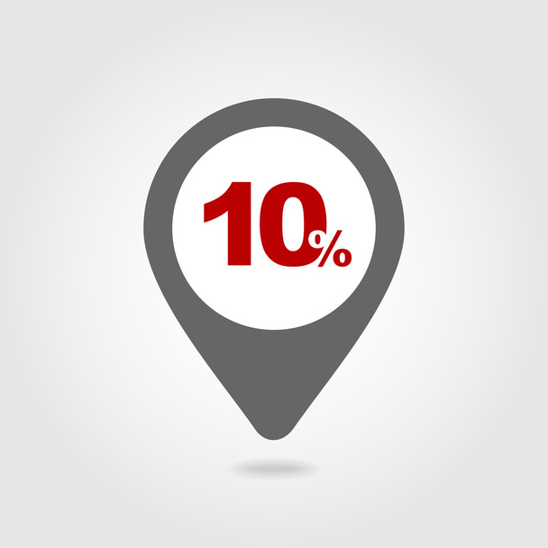 10 dziesięć procent sprzedaży pin mapa ikona. Punkt na mapie. - Wektor, obraz
