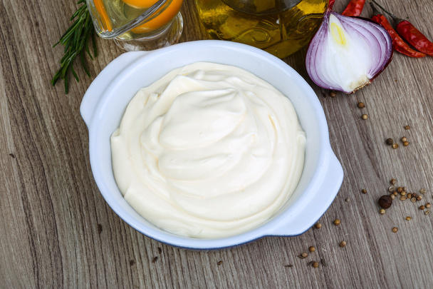 Mayonnaise sauce in bowl - Photo, Image