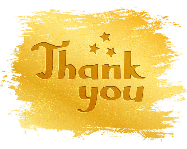 Thank you in golden background - Vector, Image