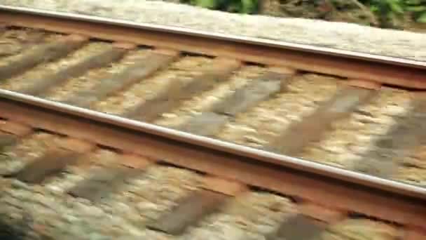 Tren demiryolu arası hareketli bir izi vurdu - Video, Çekim