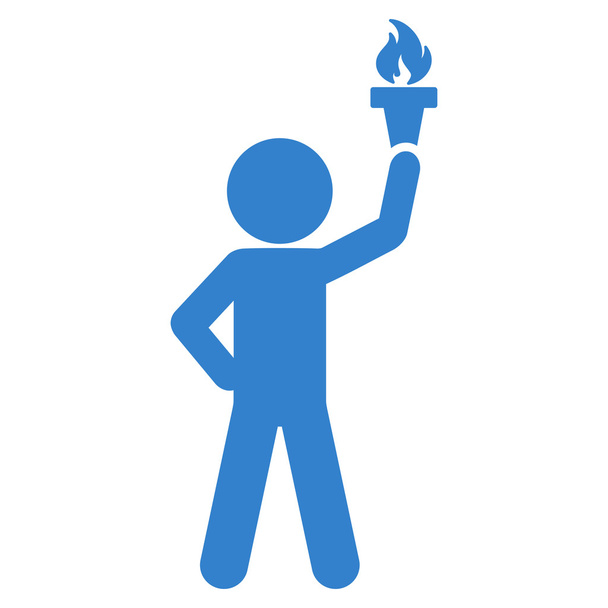 Gentleman With Freedom Torch Icon - Vektor, kép