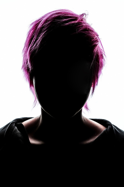Mädchen Silhouette Mode Haar rosa - Foto, Bild