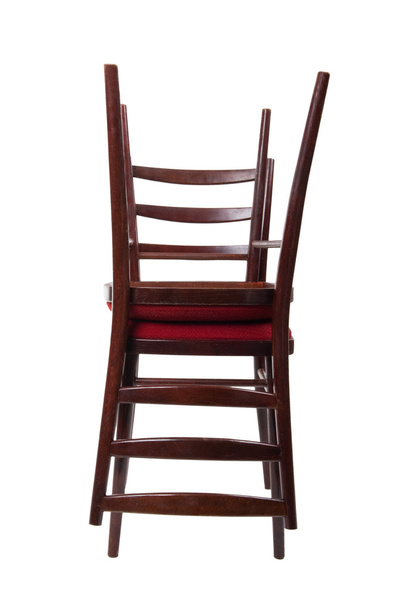 dvě židle izolovaných na bílém zavřít nahoru - Fotografie, Obrázek