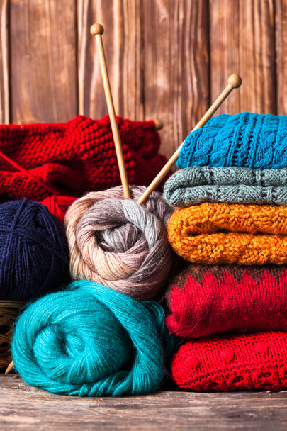 Color knitted clothes - Foto, Imagem