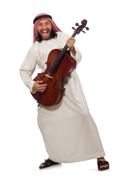 Hombre árabe tocando instrumento musical
 - Foto, Imagen