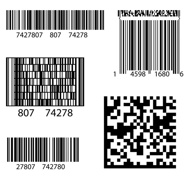 製品バーコード 2次元正方形ラベル - ベクター画像