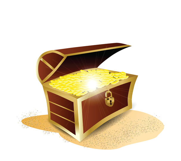 Treasure Full of Gold Illustration - Vector, Imagen