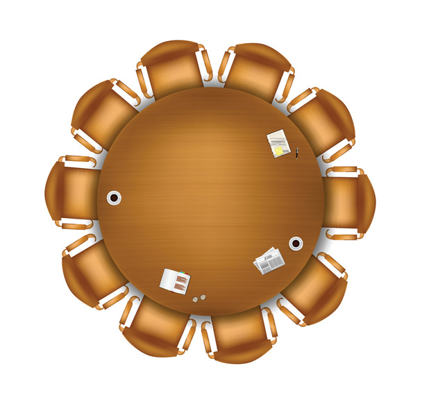 Round meeting table - Vetor, Imagem