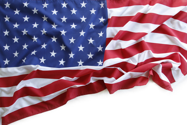 Amerykańską flagę na biały - Zdjęcie, obraz