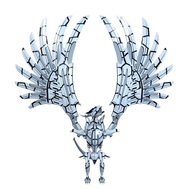 3D illustration of a mechanical bird monster - Φωτογραφία, εικόνα
