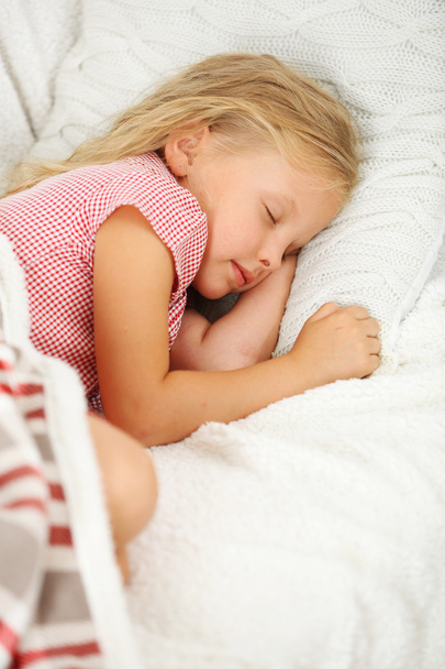 眠っている小さな女の子クローズ アップ - 写真・画像