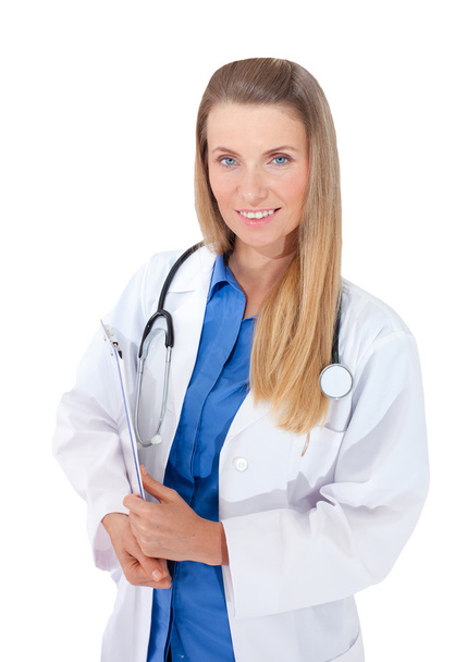 Confident smiling female Doctor with stethoscope - Фото, изображение