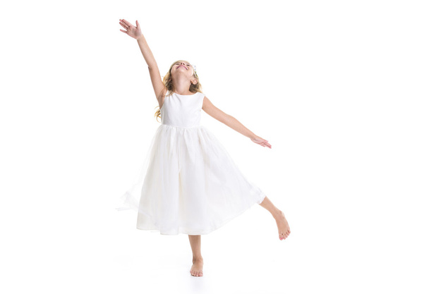 Little girl white dress - Foto, immagini