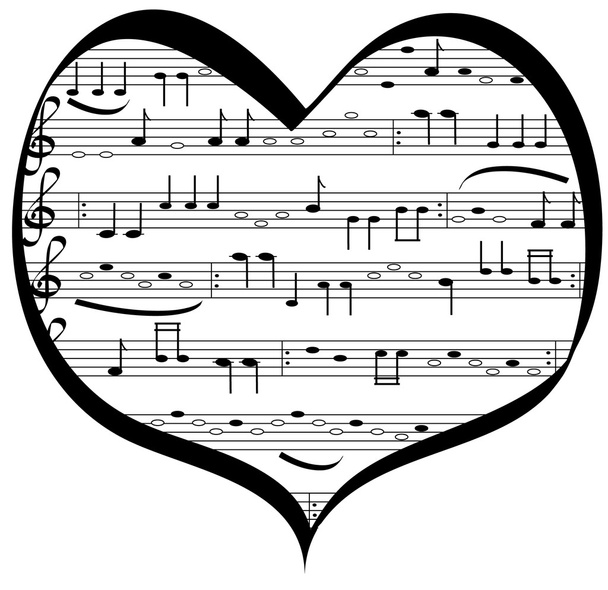 Music lovers heart - Vector, Image