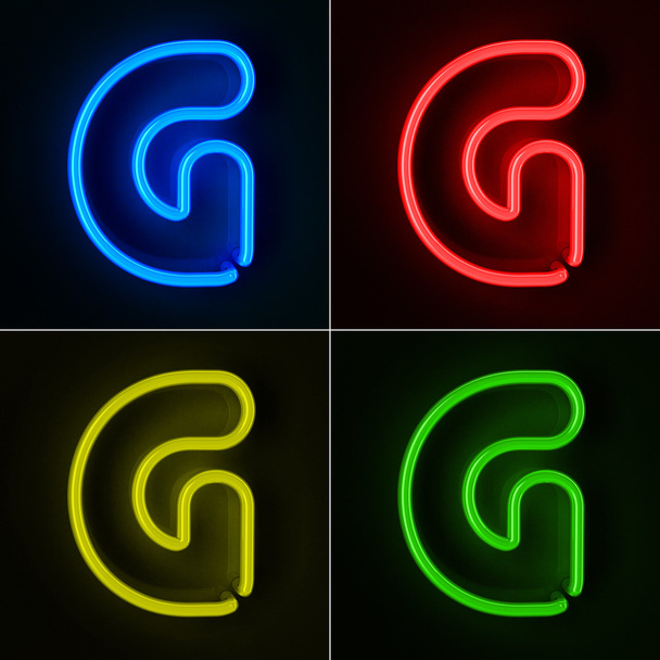 Neon işareti harf g - Fotoğraf, Görsel