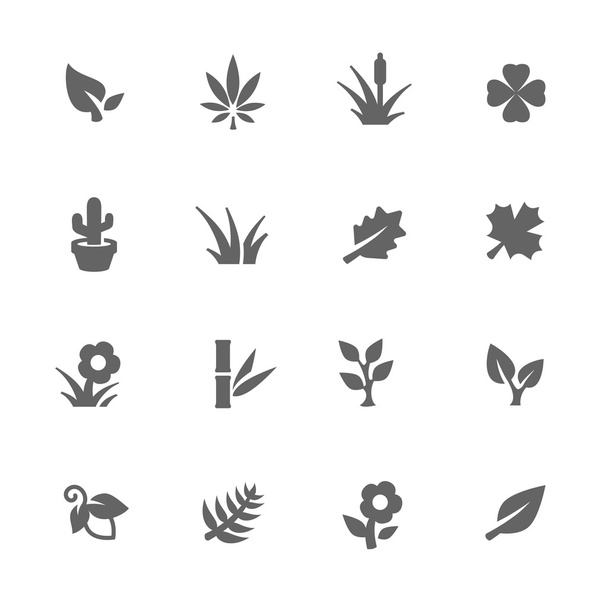 Eenvoudige planten pictogrammen - Vector, afbeelding