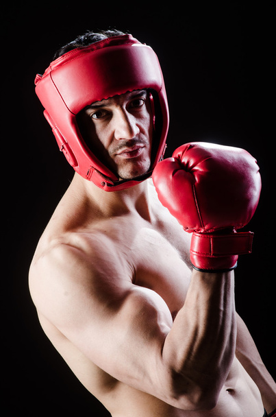 Muscular man in boxing concept - Foto, afbeelding