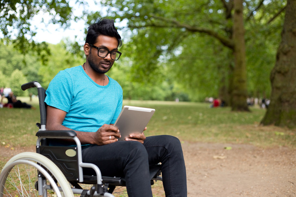 wheelchair and tablet - Photo, image