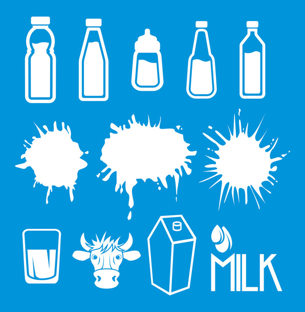 Молочний набір етикеток та іконок
 - Вектор, зображення