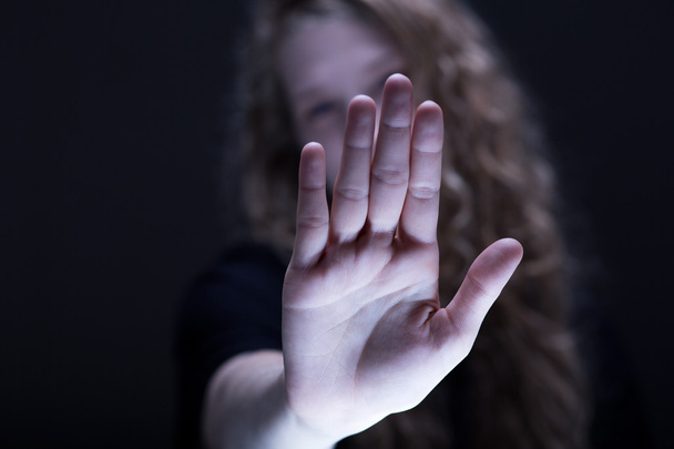 Woman want to stop cyberbullying - Fotoğraf, Görsel