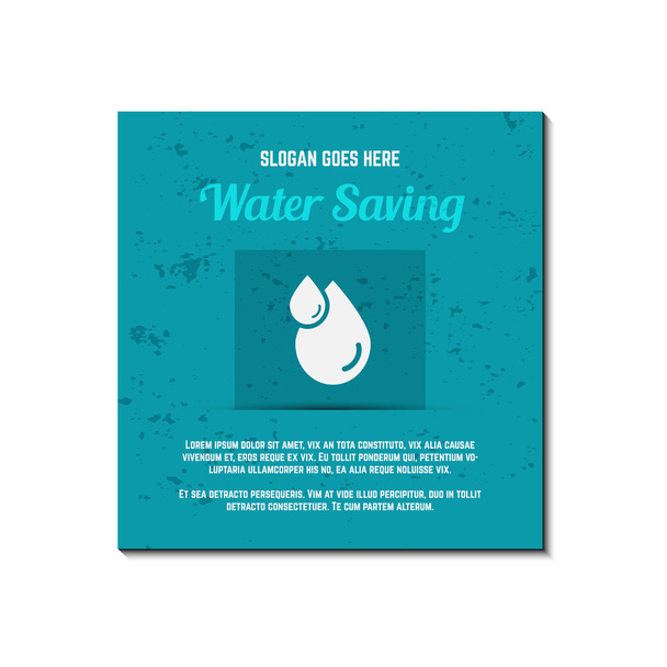 Nature banner, ecology poster with text for presentation, quotes. Eco organic labels and cards. Save water concept. Vector. - Vector, imagen