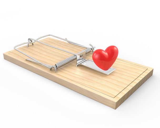 Mouse trap with a red heart - Photo, Image