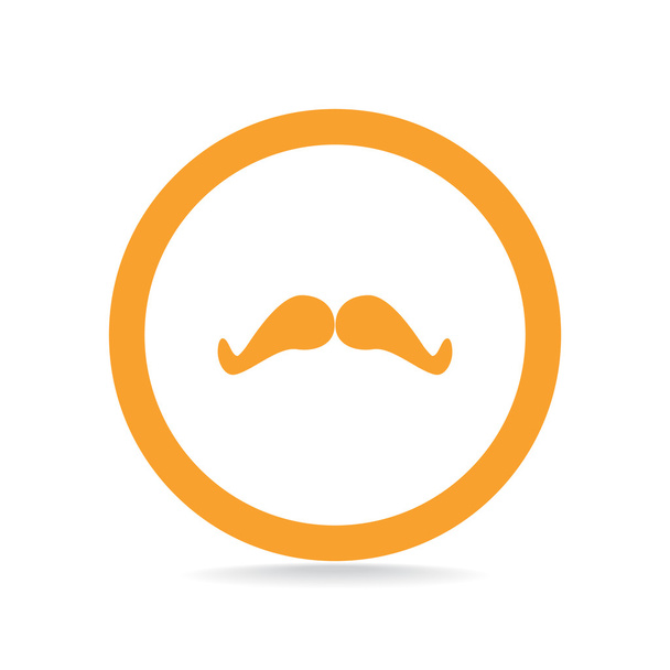 Doodle mustache simple web icon - Vector, afbeelding