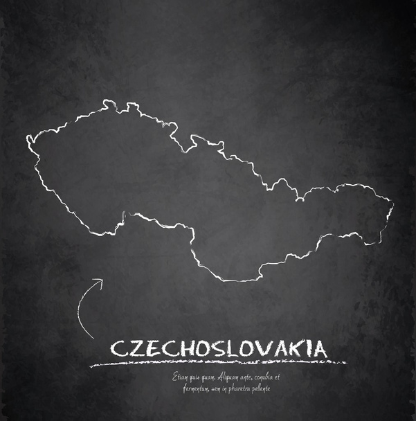 Checoslovaquia mapa pizarra pizarra vector
 - Vector, imagen