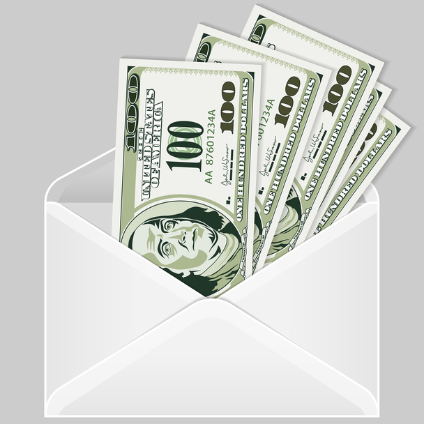 Open the Envelope with Dollar Bills - Διάνυσμα, εικόνα