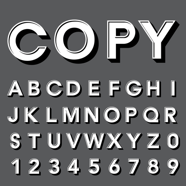 Retro type font, vintage typography - Vector, Image