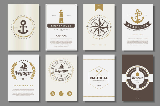 Set of  nautical brochures - Vector, Image