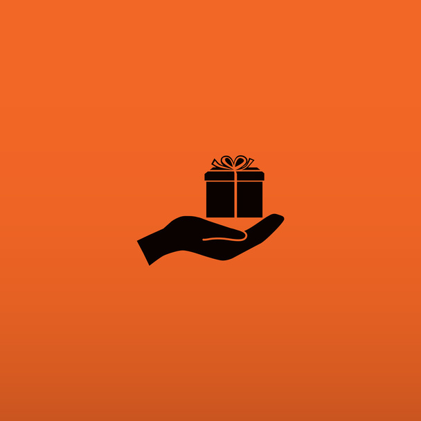 Geschenkbox zur Hand Web-Ikone - Vektor, Bild
