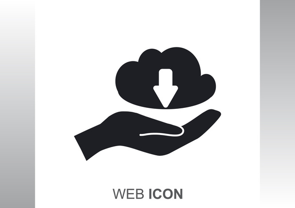 Data cloud on hand web icon - Vector, Imagen