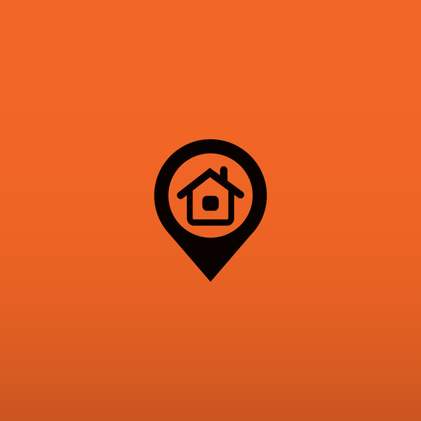 Ícone simples do ponteiro de localização da casa
 - Vetor, Imagem