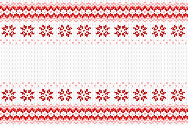 seamless red and white knitted background - Vektor, kép