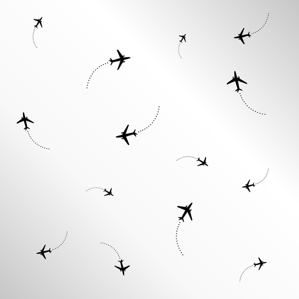 latające samoloty tekstury na szarym tle - Wektor, obraz