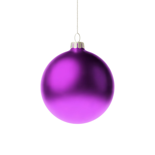 Purple 3d christmas Bauble. Vector illustration - Vector, imagen
