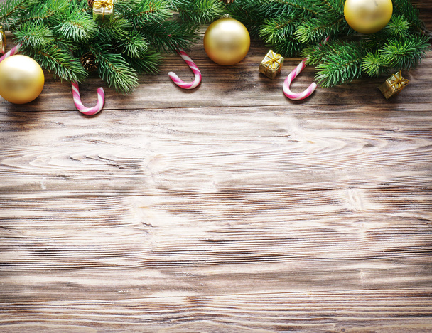 karácsonyi dekoráció-szőr és baubles - Fotó, kép