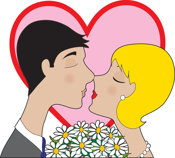 Couple Kissing - Vector, Image