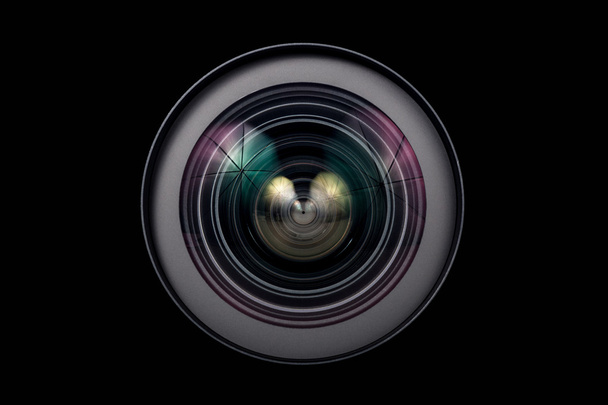 Camera Lens close up glass isolated - Photo, Image