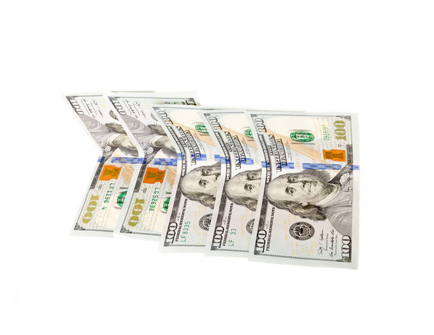 Geld hundert Dollar isoliert auf weiß - Foto, Bild