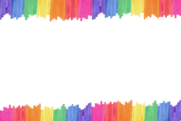 Barva pozadí rámce dřevěné tyče zmrzlina - Fotografie, Obrázek