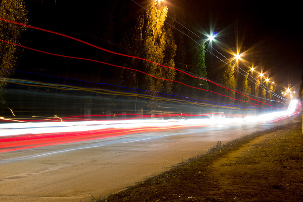 Gyönyörű éjszaka road - Fotó, kép