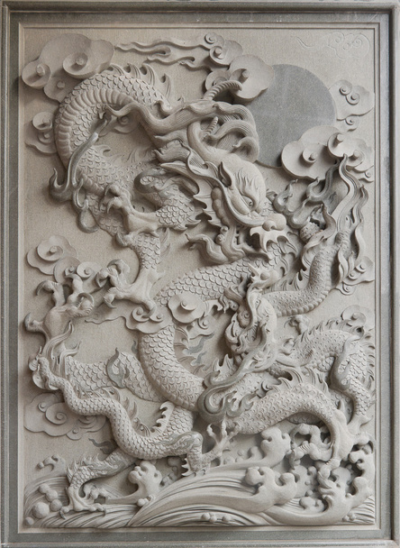 Chinese draak granieten stenen beeldhouwwerk - Foto, afbeelding