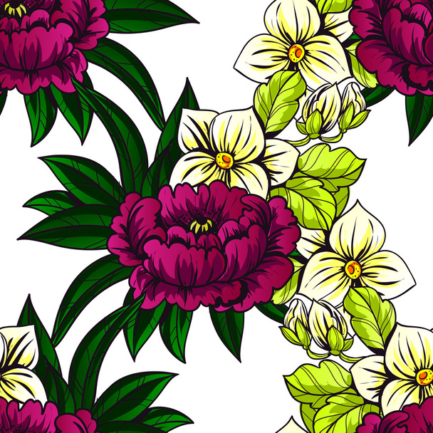 Floral seamless pattern - Vektor, Bild