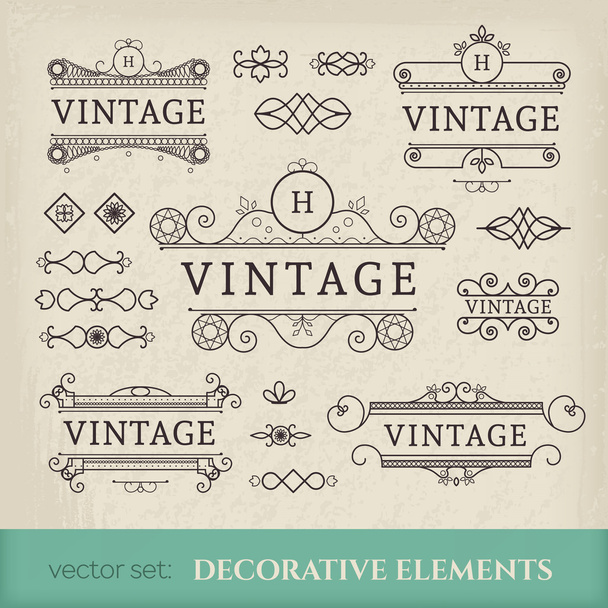 Elementos de diseño caligráfico - Vector, imagen