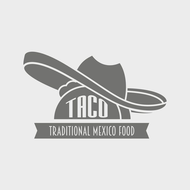 taco vektor logo design sablon. Mexikói étterem és gyorsétterem ikonra. Használható menü tervezés, névjegykártyák, poszterek. Vektoros illusztráció. - Vektor, kép