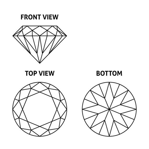 ダイヤモンド アイコンの側面 - ベクター画像