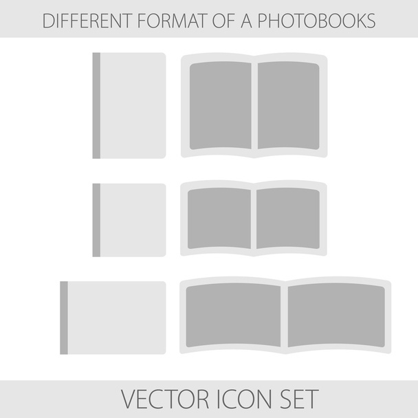 Zestaw ikon z format fotoksiążki - Wektor, obraz